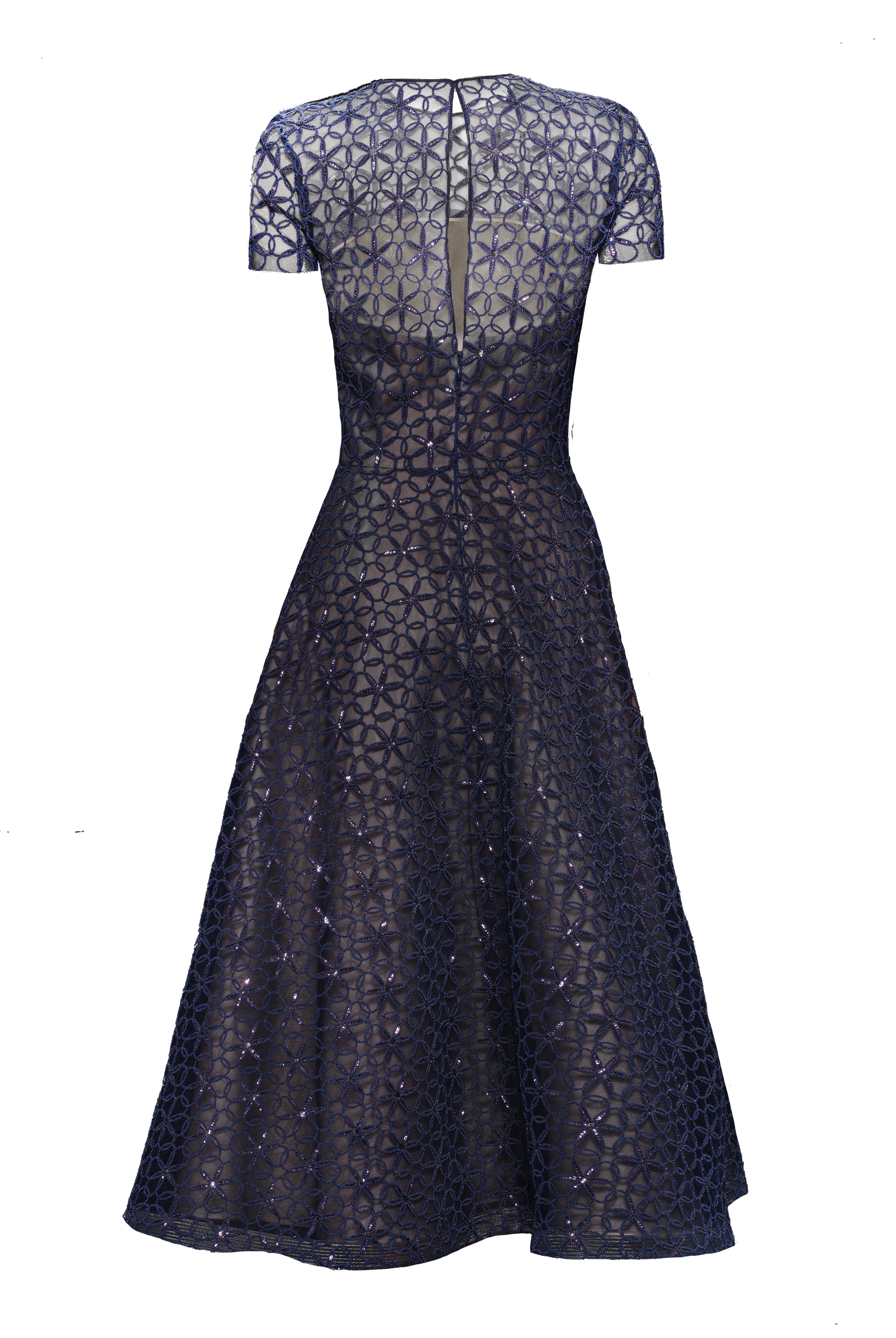 SHORT SLEEVE CORDING COCKTAIL DRESS – Naeem Khan