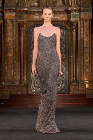 BEADED ILLUSION NECKLINE GOWN Naeem Khan BEADED ILLUSION NECKLINE GOWN Naeem Khan