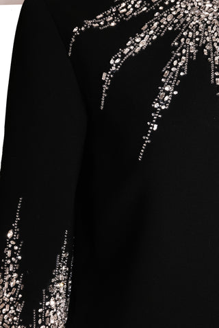 CRYSTAL EMBELLISHED CREPE 3/4 SLEEVE BOLERO