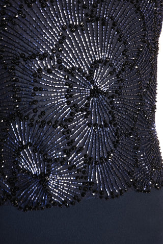 BEADED BODICE CAP SLEEVE FIT-AND-FLARE CREPE GOWN