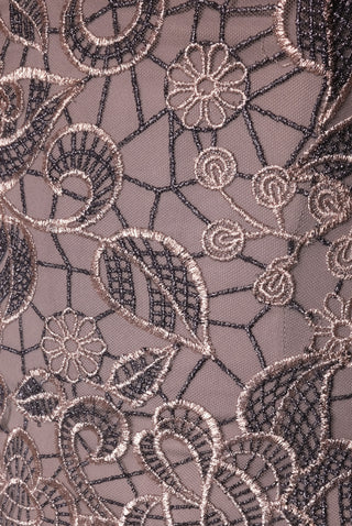 METALLIC LACE LONG SLEEVE GOWN