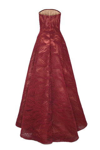 LIGHT VELVET STRAPLESS GOWN