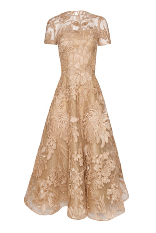 naeem khan floral embroidered dress Naeem Khan Floral Embroidered Long-Sleeve Illusion Gown, Pink/Multi, Women's, 2, Evening Formal Gala Gowns Mother of the Bride Groom Long-Sleeve Gowns