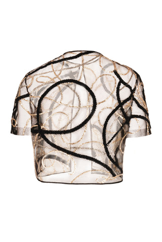 METALLIC RAFFIA BOLERO