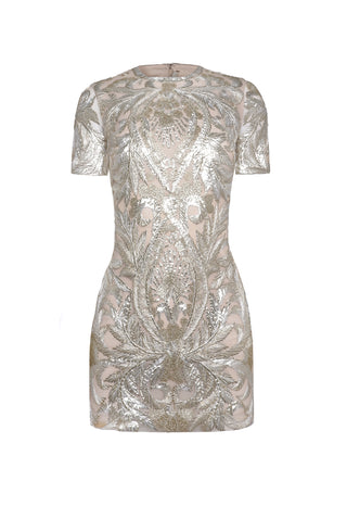 Thread Work Short Sleeve Dress