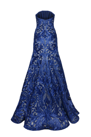 Thread Work Strapless Fit and Flare Gown