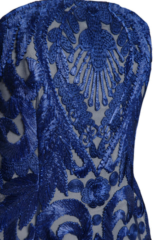 Thread Work Strapless Fit and Flare Gown