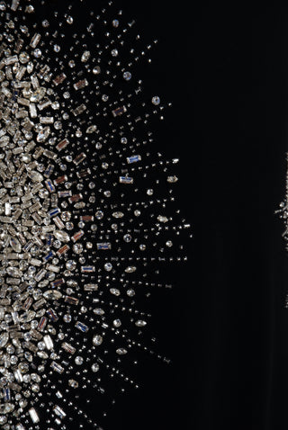 Crystal Detail Short Sleeve Cocktail Dress