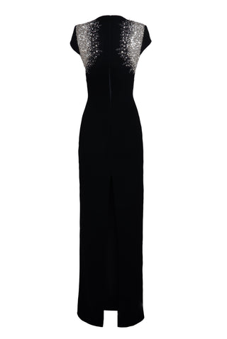 Crystal Detail Cap Sleeve Gown