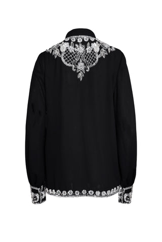 Embroidered Button Up Blouse