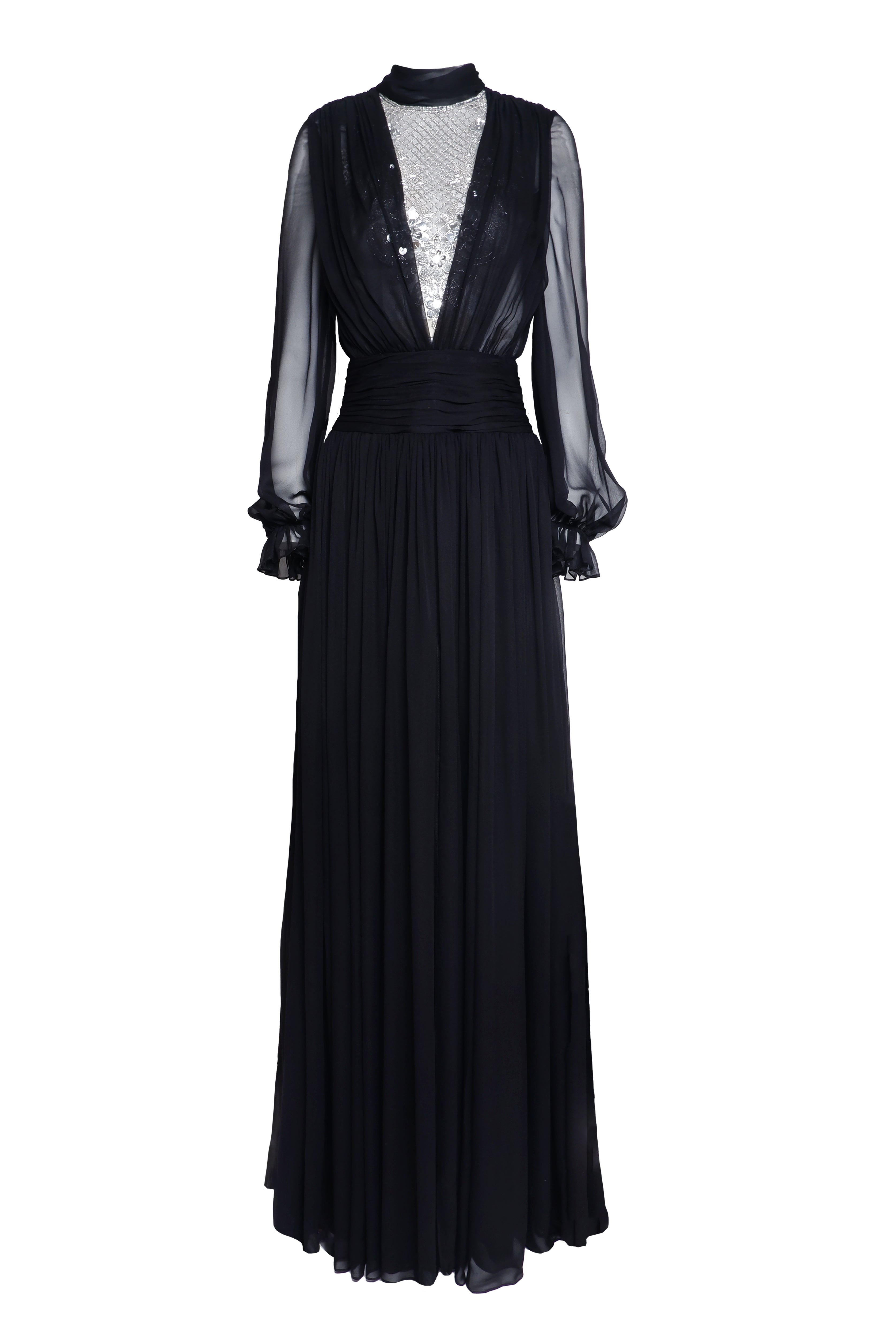 naeem khan embroidered dress Naeem Khan Floral Embroidered Applique Hater Gown