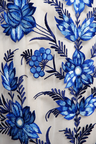 Embroidered Halter Fit and Flare Gown