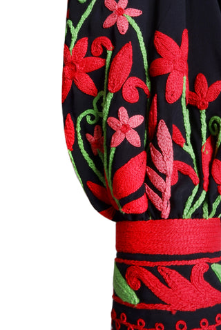 Embroidered Blouson Sleeve Blouse