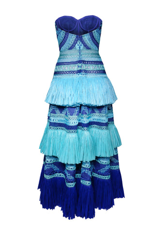 Raffia Strapless Cocktail Dress