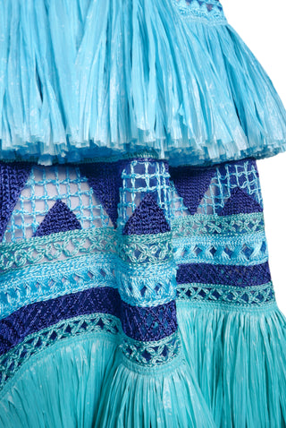 Raffia Strapless Cocktail Dress