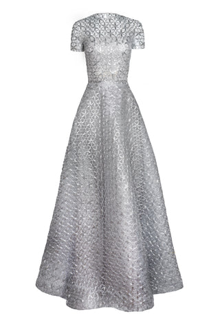 Raffia Short Sleeve Gown