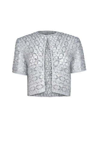 Raffia Short Sleeve Cropped Bolero