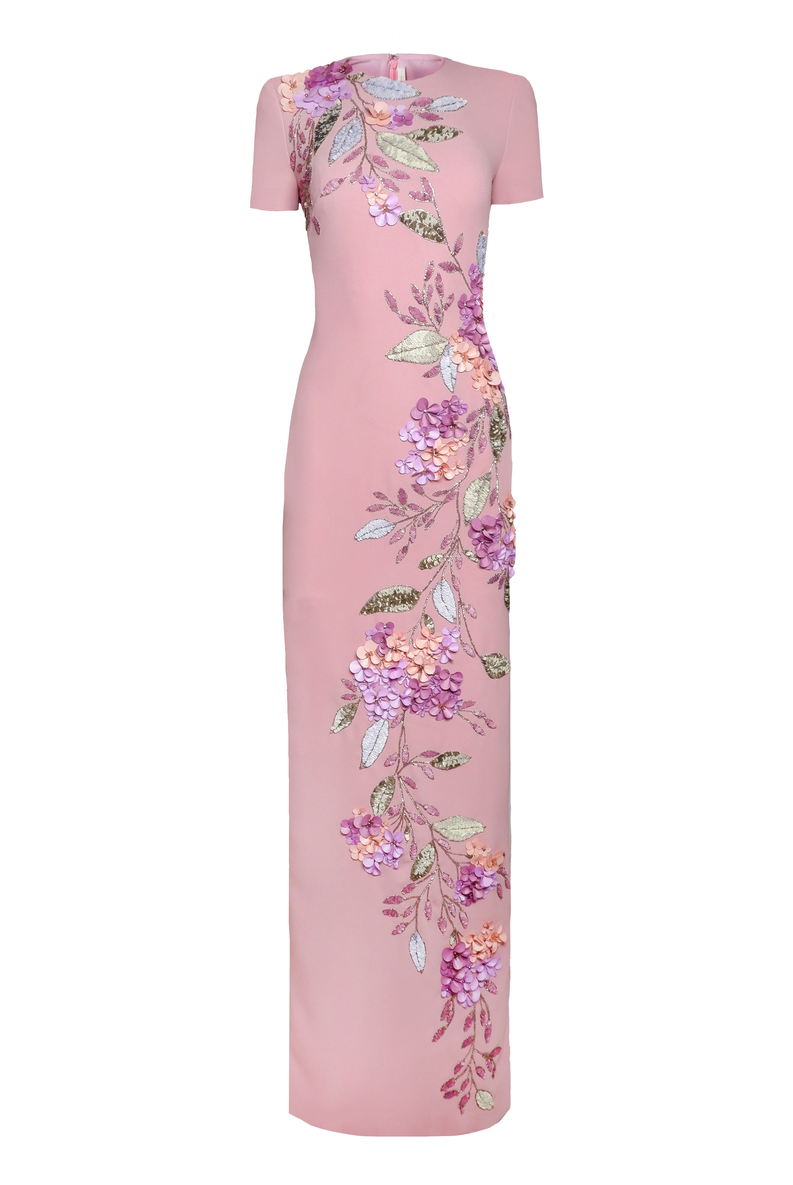 FLORAL EMBELLISHED CAP SLEEVE COLUMN GOWN – Naeem Khan