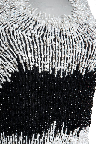 BEADED JEWEL NECK SLEEVELESS TOP GOWN