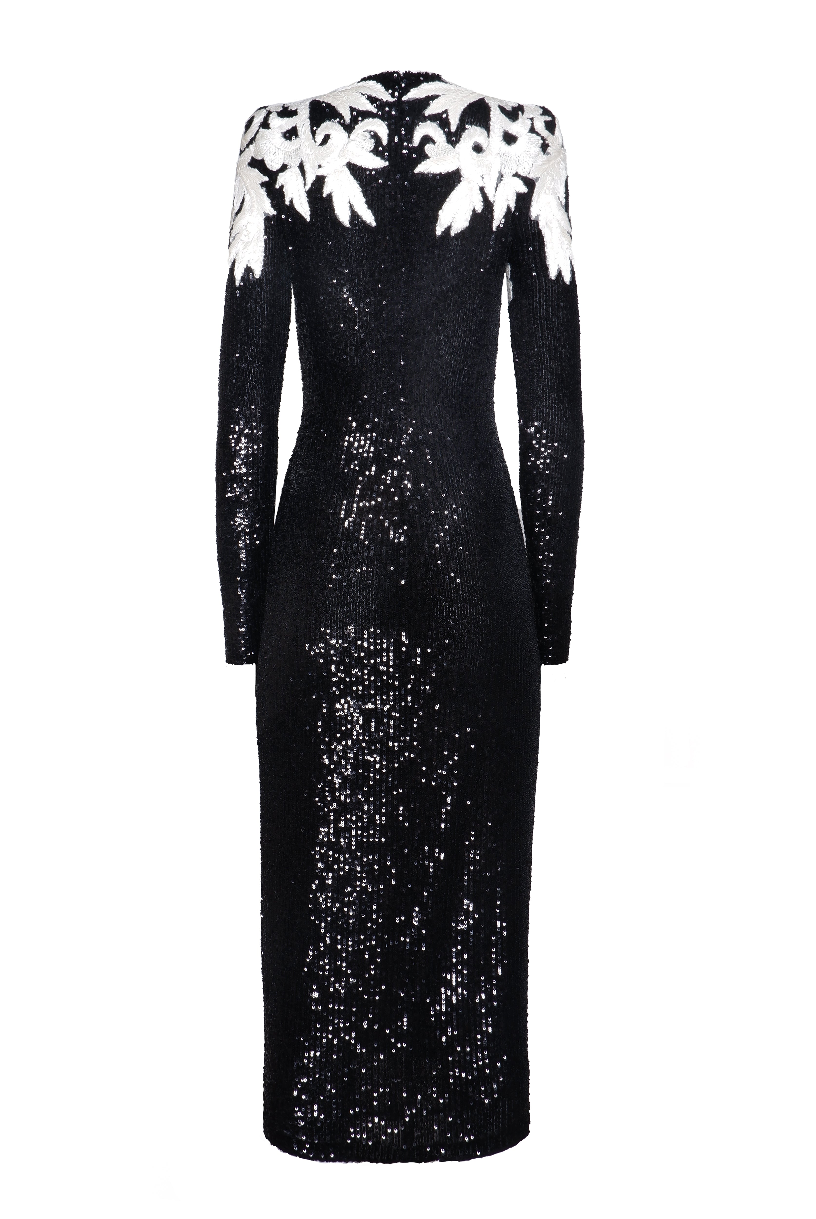 STRETCH SEQUIN TEA LENGTH DRESS Naeem Khan STRETCH SEQUIN TEA LENGTH DRESS Naeem Khan