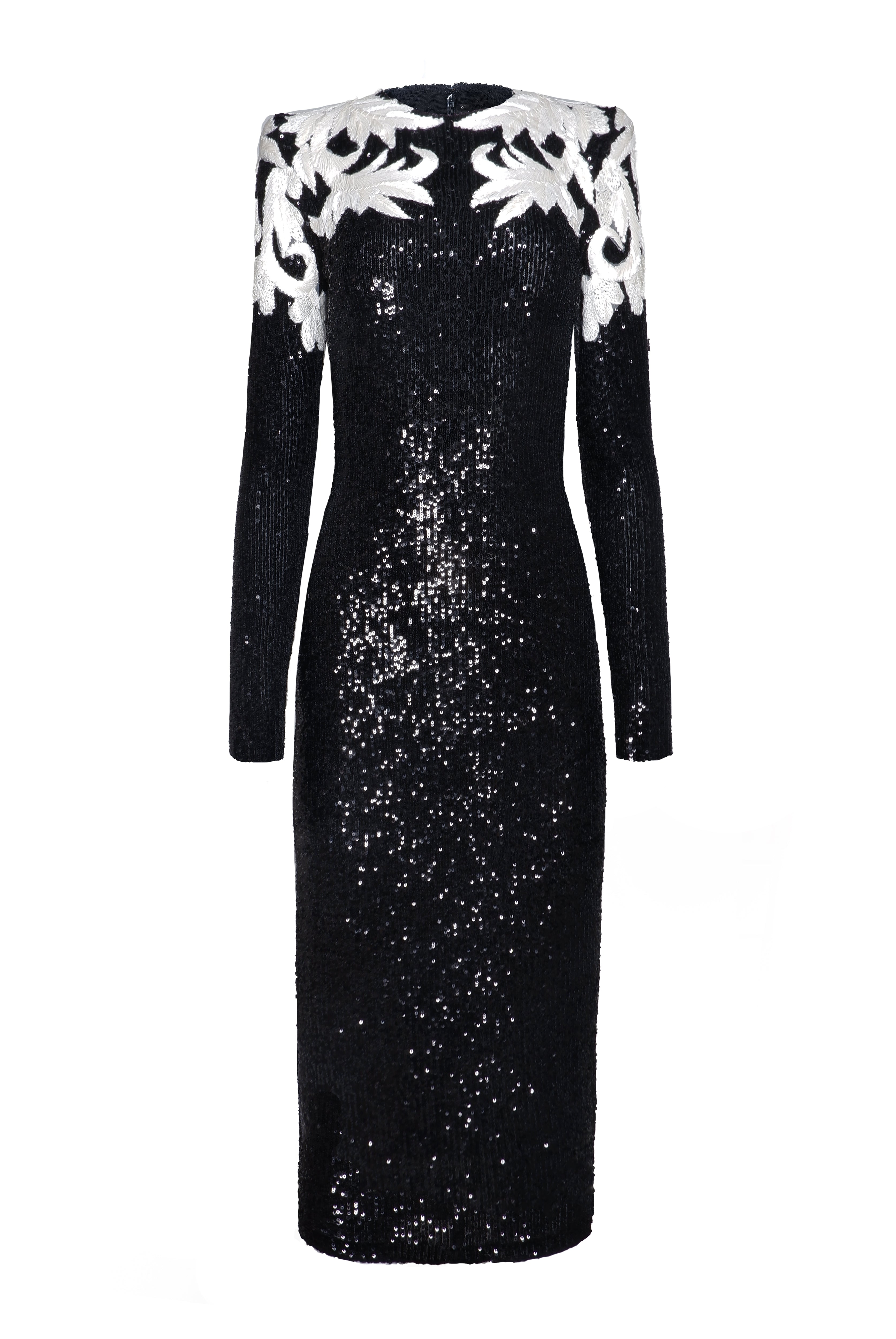 stretch sequin dress B223062 Tip of the Shoulder Stertch Velvet and Sequin Dress with Fit and Flare Skirt