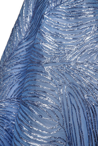 METALLIC RAFFIA HALTER GOWN