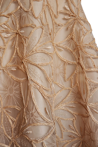 RAFFIA CAP SLEEVE TEA-LENGTH DRESS