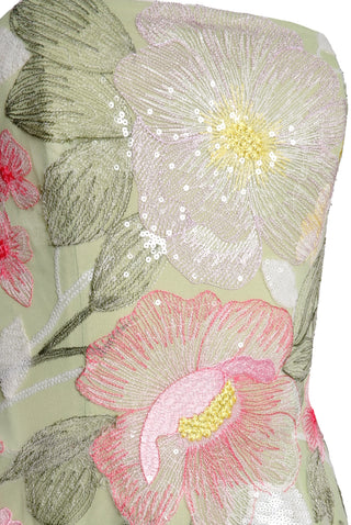 FLORAL STRAPLESS GOWN