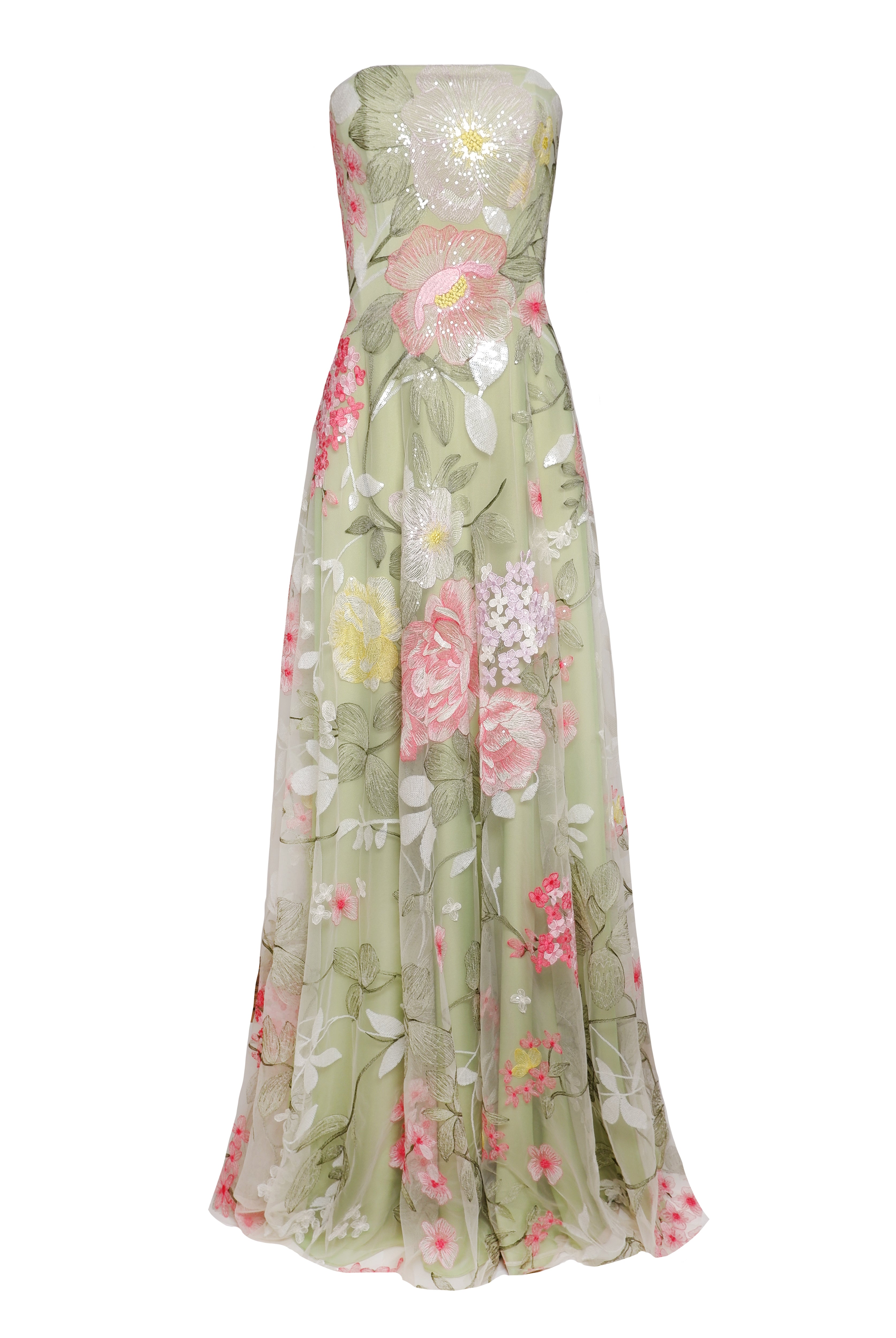 FLORAL STRAPLESS GOWN – Naeem Khan