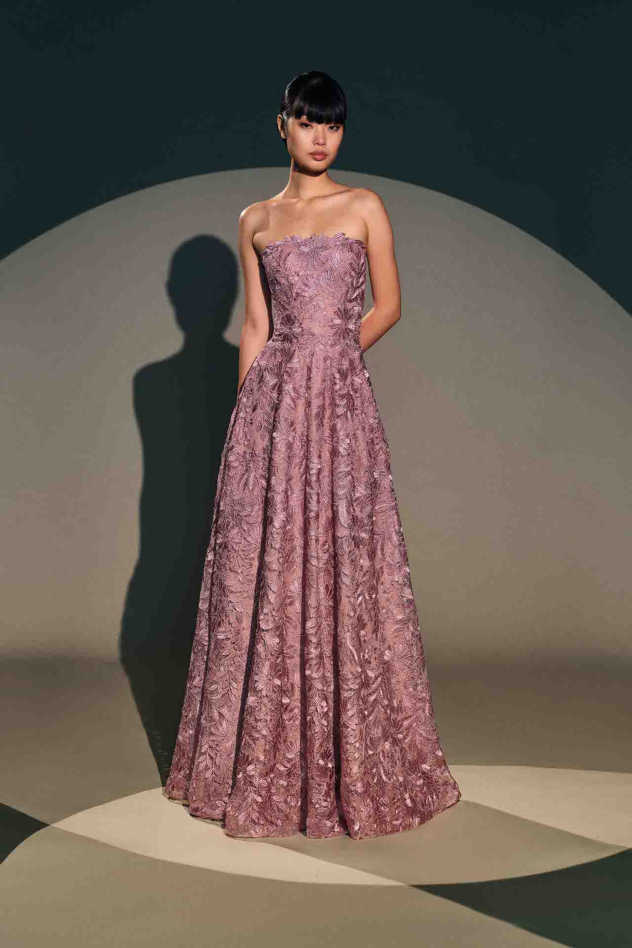 mixed lace strapless dress by naeem khan Pretty Little Liars Fashion I think Hanna wears this dress so much better than