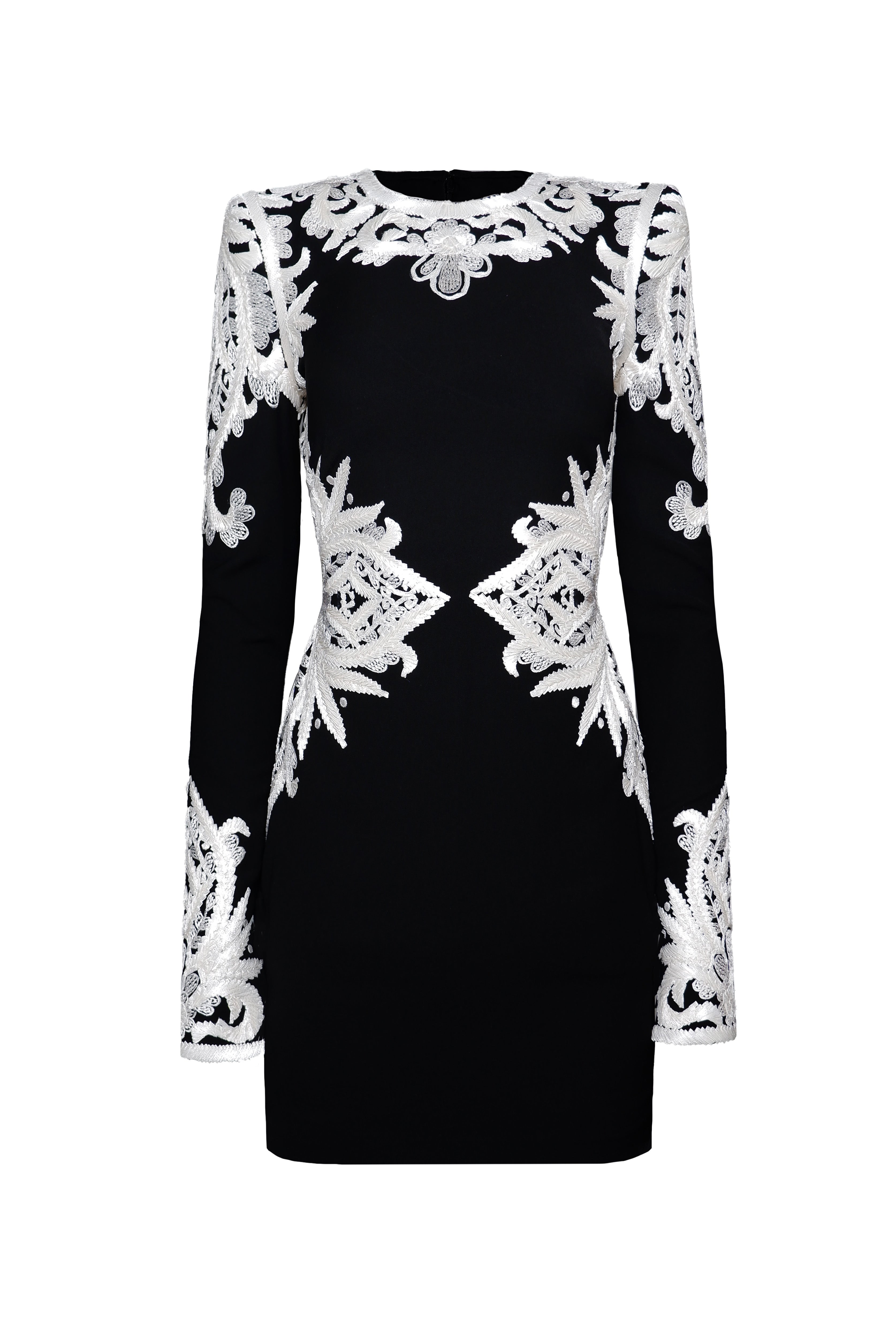 RIBBON EMBROIDERED LONG SLEEVE DRESS RIBBON EMBROIDERED LONG SLEEVE DRESS