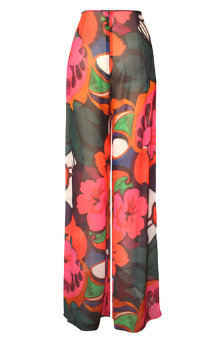 Floral Long Sleeve Top with Front Tie Detail and Pants