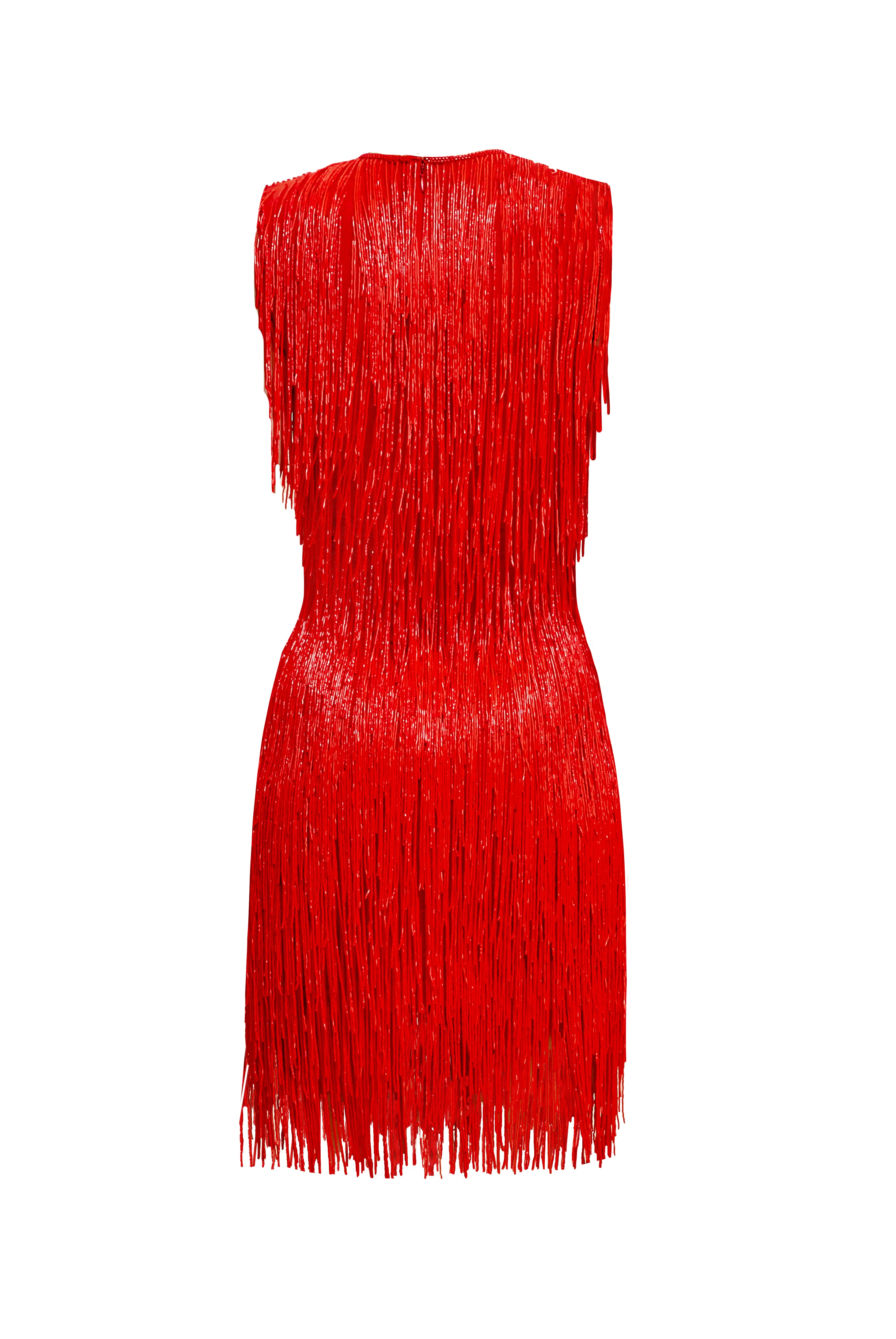 BEADED FRINGE SLEEVELESS DRESS Naeem Khan BEADED FRINGE SLEEVELESS DRESS Naeem Khan