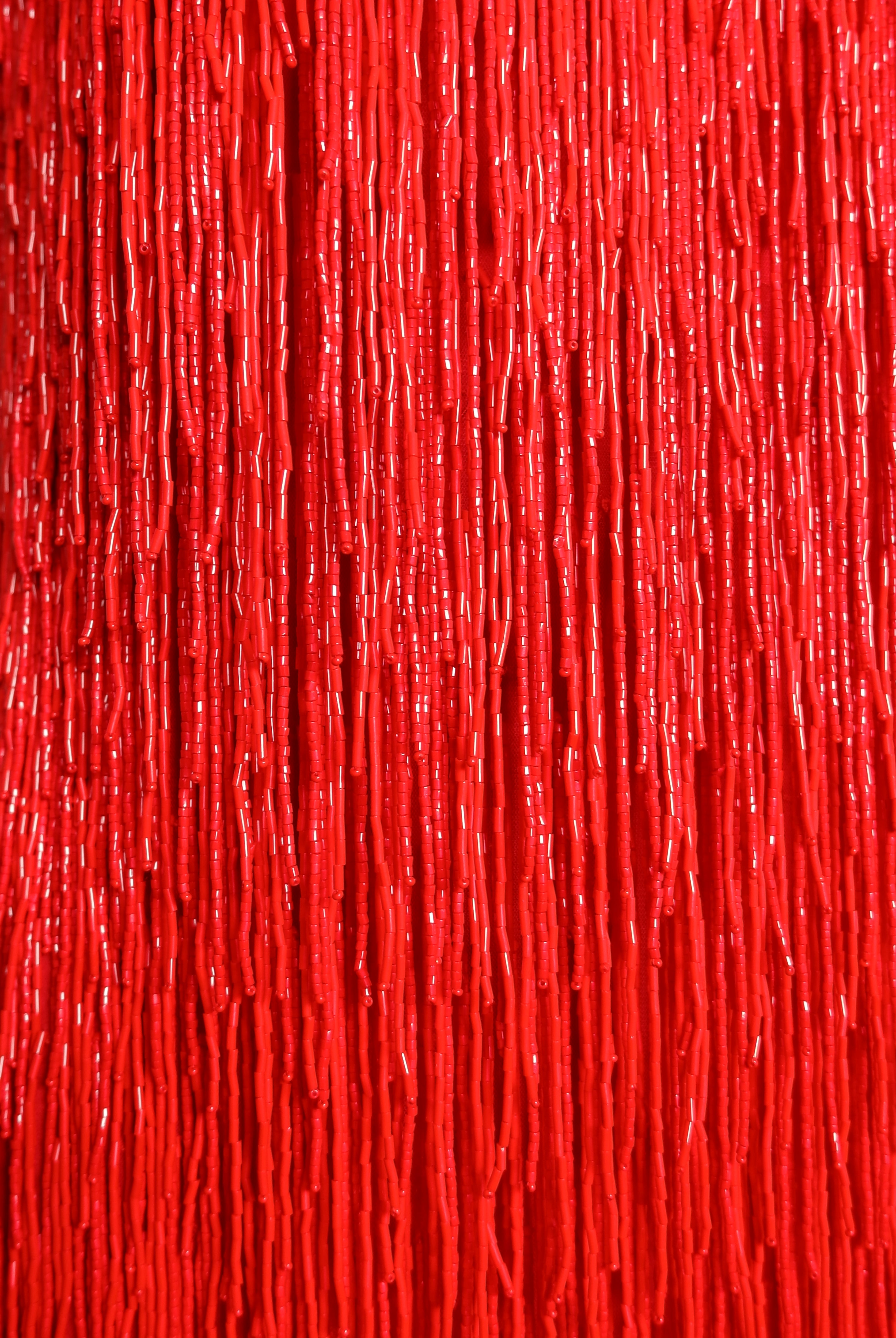 BEADED FRINGE SLEEVELESS DRESS BEADED FRINGE SLEEVELESS DRESS