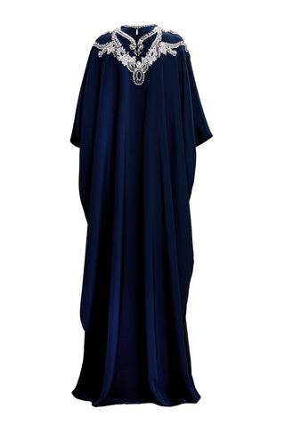 EMBELLISHED NECKLINE CAFTAN