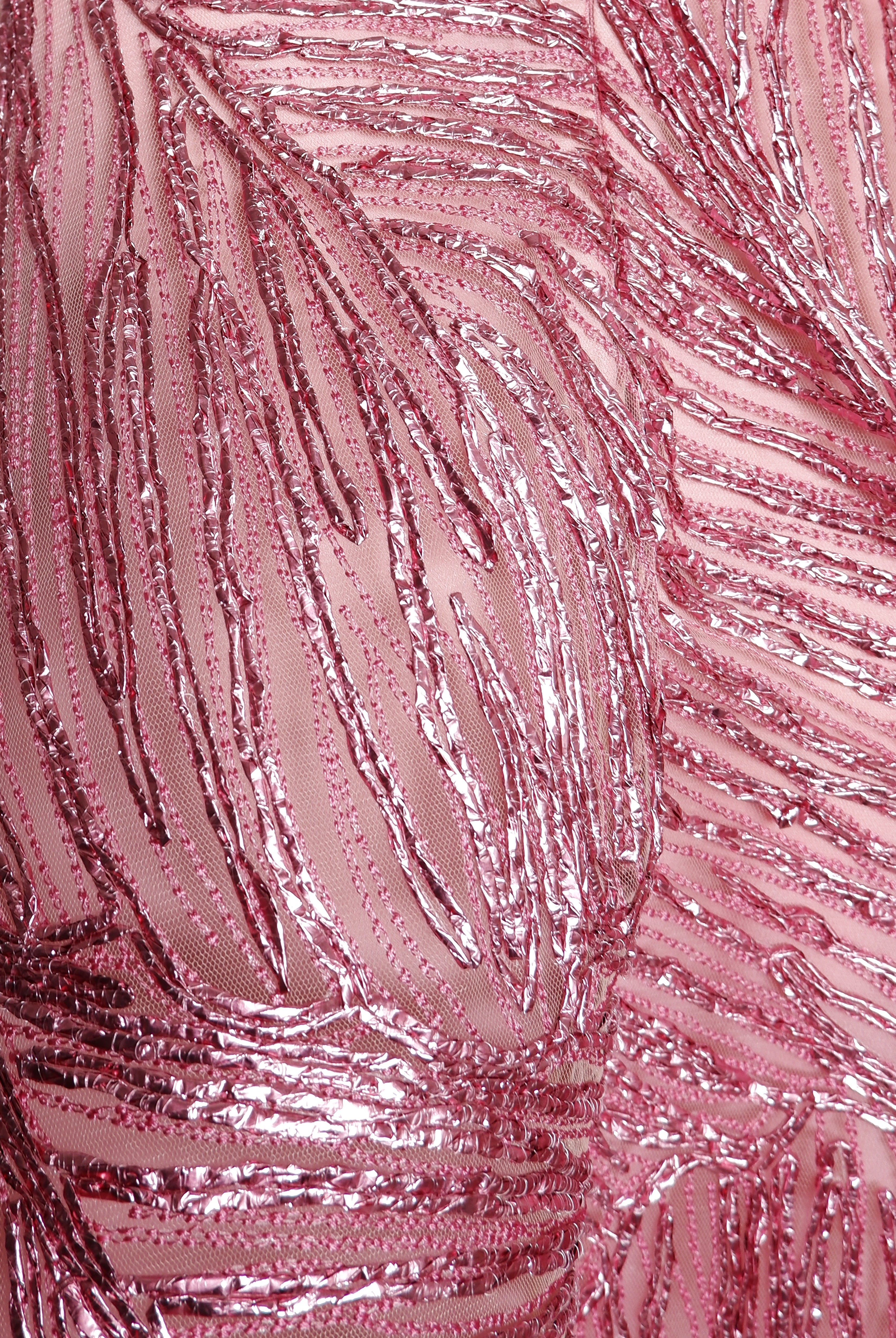 naeem khan pink dress Naeem Khan Pink Embroidered Ribbon Cap Sleeve Gown