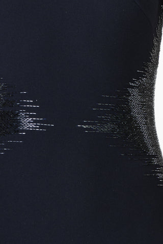 BEADED WAIST CAP SLEEVE COCKTAIL DRESS