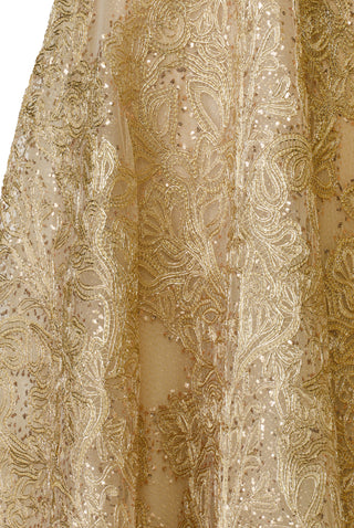 METALIC RAFFIA STRAPLESS GOWN