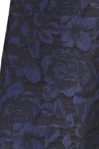FLORAL JACQUARD STRAPLESS FIT-AND-FLARE GOWN