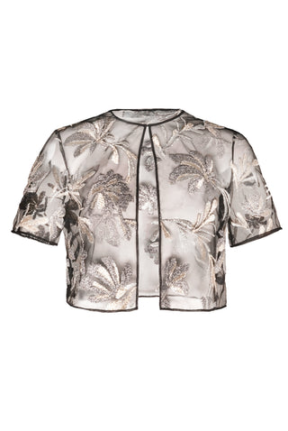 METALLIC FLORAL BOLERO