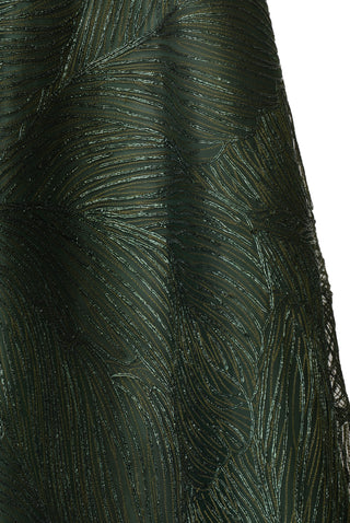 METALLIC RAFFIA STRAPLESS GOWN