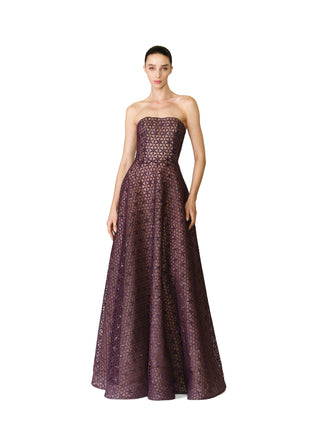 CORDING STRAPLESS GOWN