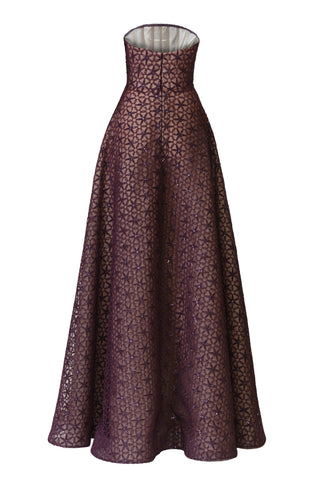 CORDING STRAPLESS GOWN