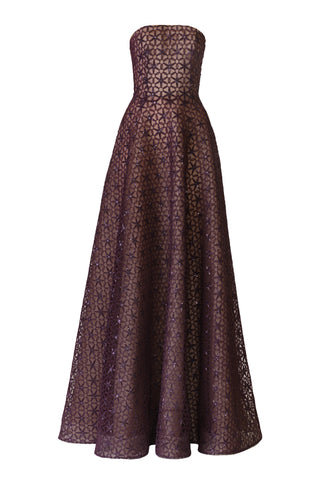 CORDING STRAPLESS GOWN