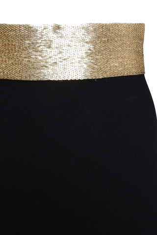 CREPE FIT-AND-FLARE SKIRT WITH BEADED BELT