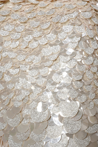 PAILETTE SEQUIN ILLUSION NECKLINE DRESS