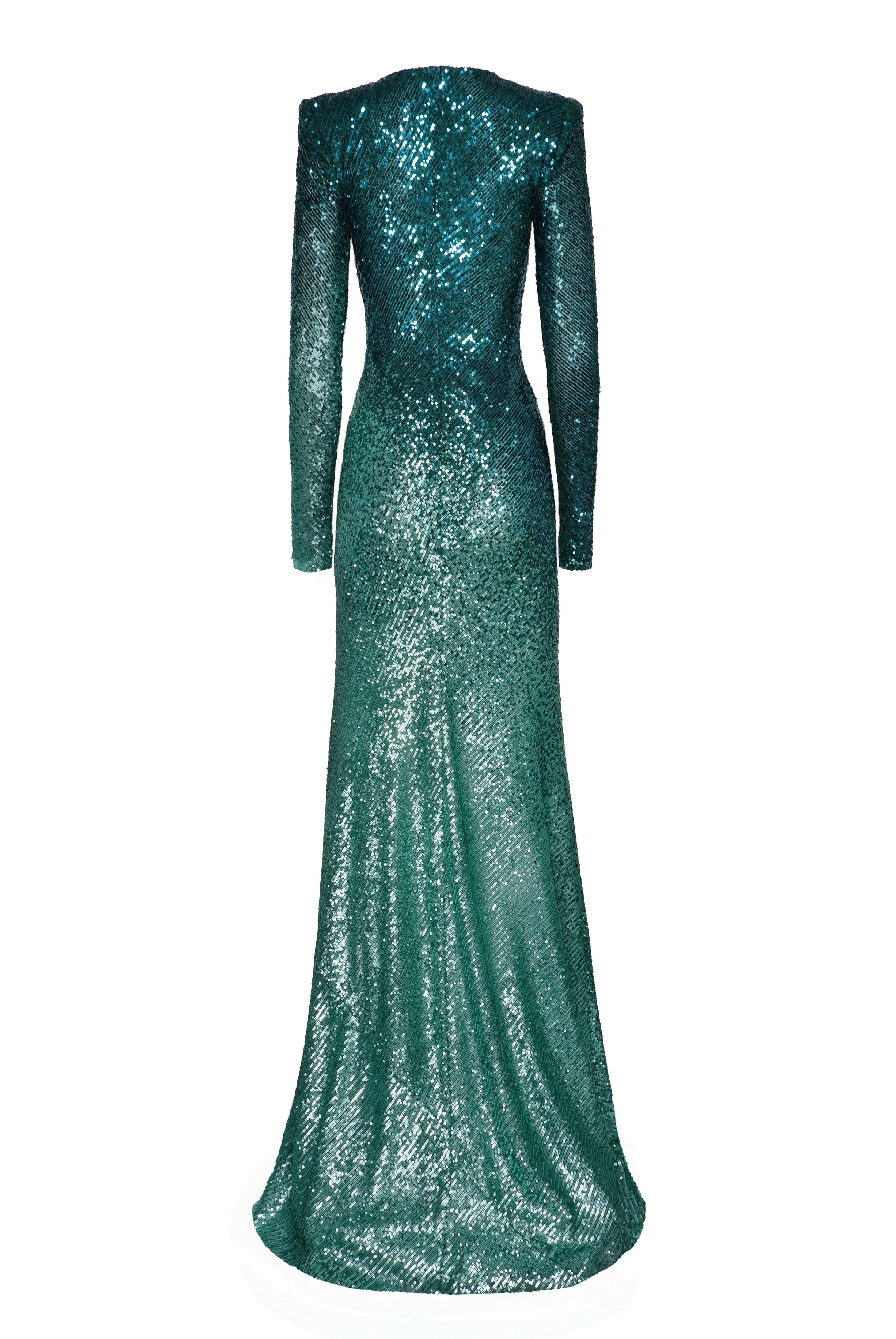 OMBRE STRETCH SEQUIN LONG SLEEVE GOWN Naeem Khan OMBRE STRETCH SEQUIN LONG SLEEVE GOWN Naeem Khan