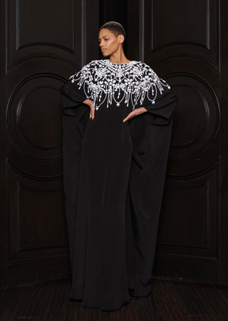HAND-BEADED NECKLINE CAFTAN