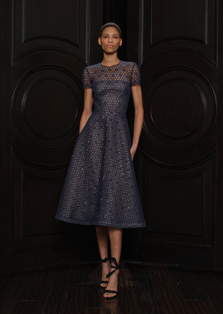 cording dress SHORT SLEEVE CORDING COCKTAIL DRESS
