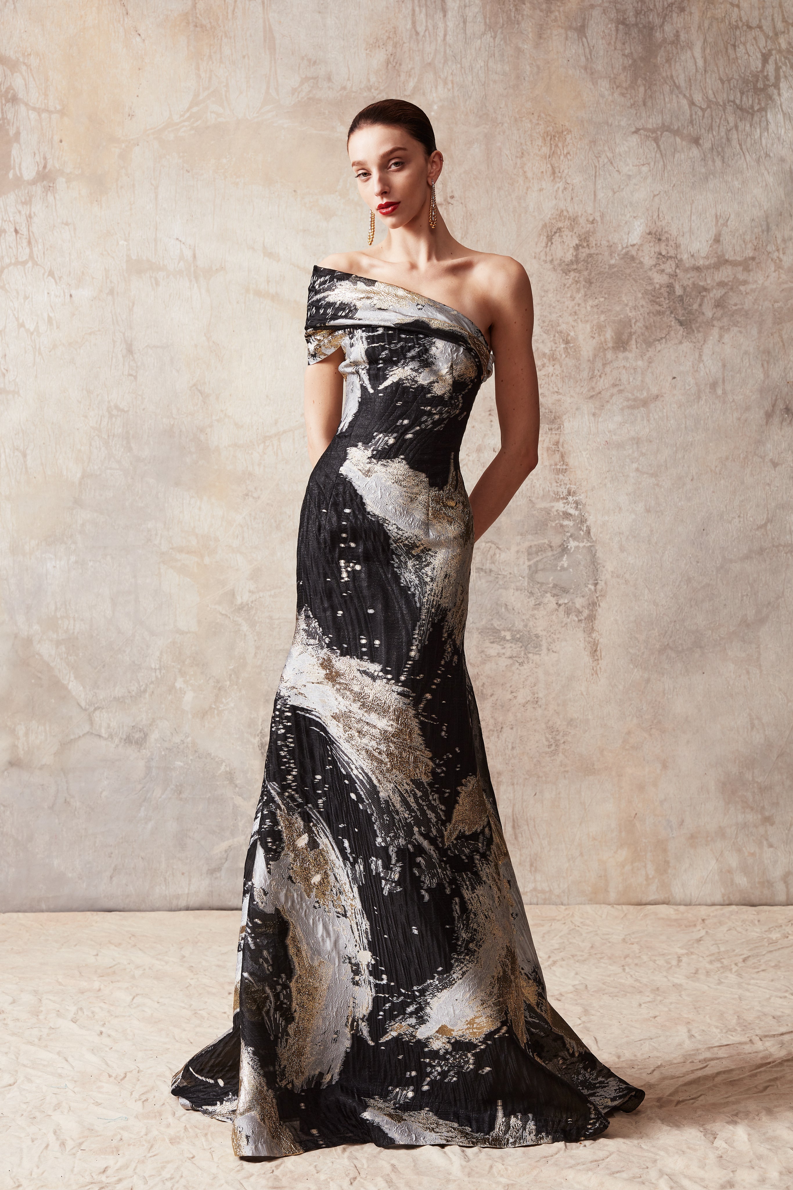 Naeem Khan Riazee Boutique Vintage Sequin + Beaded Ombre Silk Gown at  1stDibs
